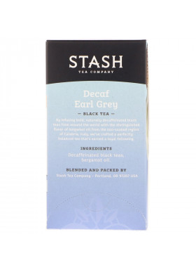 Stash Tea, Black Tea, Decaf Earl Grey, 18 Tea Bags, 1.1 oz (33 g)