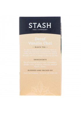 Stash Tea, Black Tea, Decaf Vanilla Chai, 18 Tea Bags, 1.2 oz (36 g)