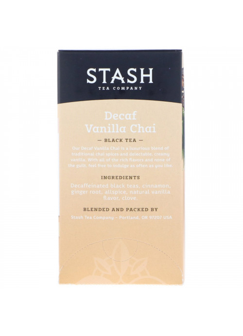 Stash Tea, Black Tea, Decaf Vanilla Chai, 18 Tea Bags, 1.2 oz (36 g)