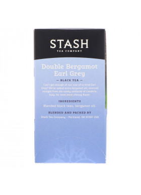 Stash Tea, Black Tea, Double Bergamot Earl Grey, 18 Tea Bags, 1.1 oz (33 g)