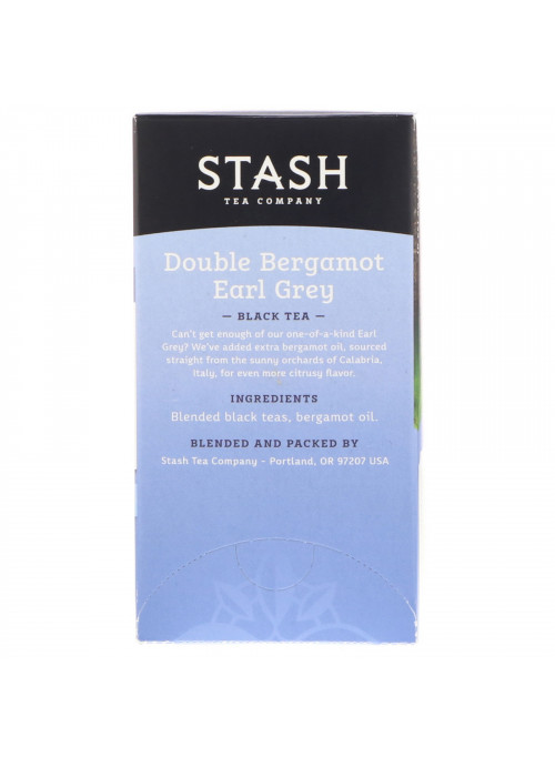 Stash Tea, Black Tea, Double Bergamot Earl Grey, 18 Tea Bags, 1.1 oz (33 g)