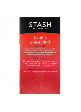 Stash Tea, Black Tea, Double Spice Chai, 18 Tea Bags, 1.1 oz (33 g)