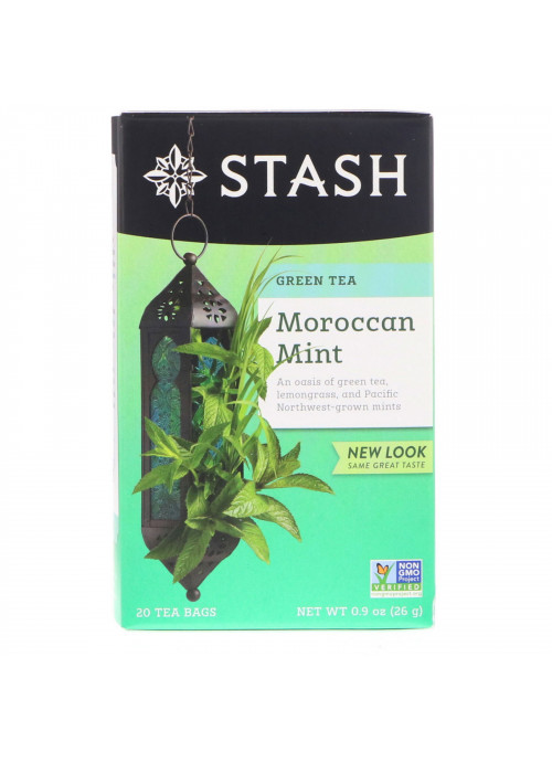 Stash Tea, Green Tea, Moroccan Mint, 20 Tea Bags, 0.9 oz (26 g)