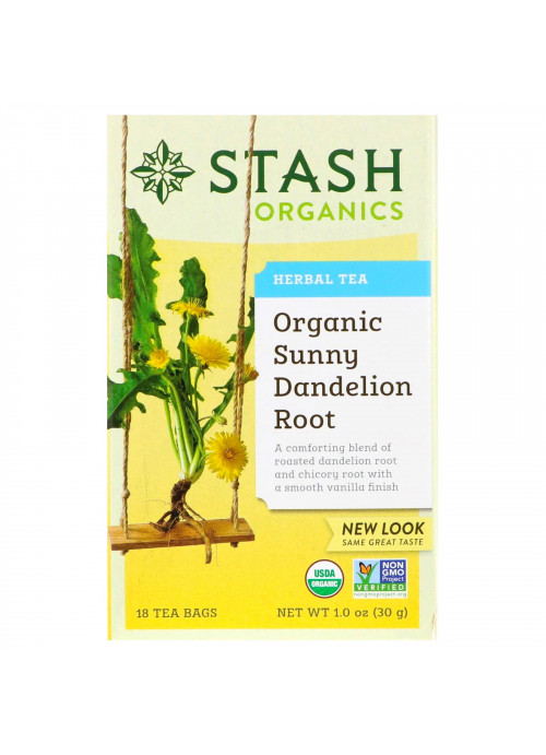 Stash Tea, Herbal Tea, Organic Sunny Dandelion Root, 18 Tea Bags, 1.0 oz (30 g)