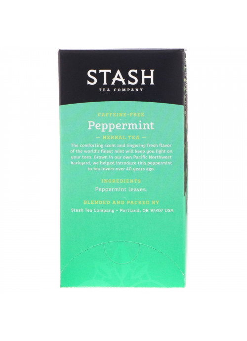 Stash Tea, Herbal Tea, Peppermint, Caffeine Free, 20 Tea Bags, 0.7 oz (20 g)