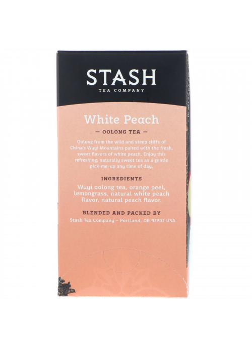 Stash Tea, Oolong Tea, White Peach, 18 Tea Bags, 1.2 oz (35 g)