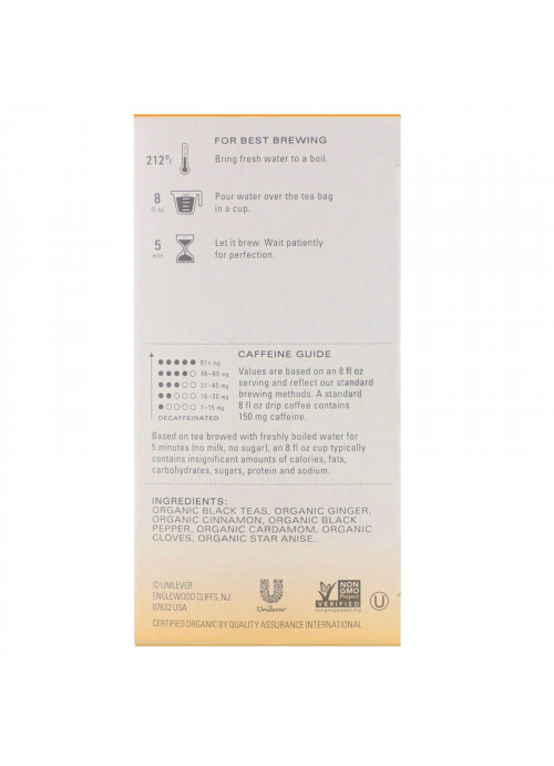 Tazo Teas, Organic Chai, Black Tea, 20 Tea Bags, 1.9 oz (54 g)