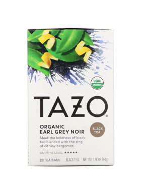 Tazo Teas, Organic Earl Grey Noir, Black Tea, 20 Tea Bags, 1.76 oz (50 g)