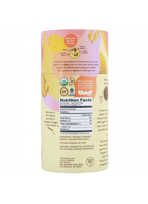 Tea Drops, Turmeric, Caffeine Free,  0.3 oz