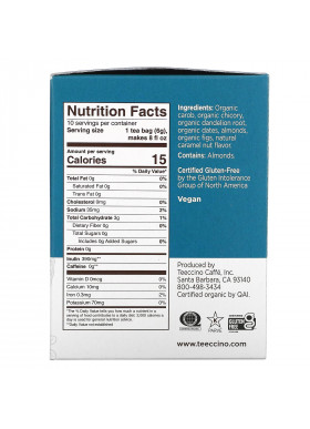 Teeccino, Roasted Herbal Tea, Dandelion Caramel Nut, Caffeine Free, 10 Tea Bags, 2.12 oz (60 g)