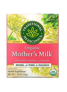 Traditional Medicinals, Organic Mother's Milk, Original with Fennel & Fenugreek, Caffeine Free, 32 Wrapped Tea Bags, 1.98 oz (56 g)