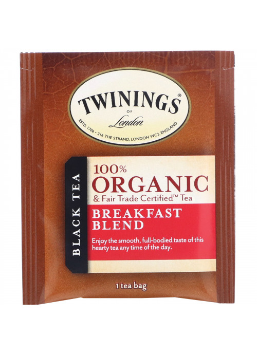 Twinings, 100% Organic Black Tea, Breakfast Blend, 20 Tea Bags, 1.41 oz (40 g)