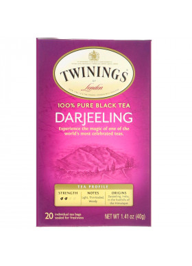 Twinings, 100% Pure Black Tea, Darjeeling, 20 Individual Tea Bags, 1.41 oz (40 g)