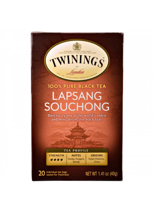 Twinings, 100% Pure Black Tea, Lapsan Souchong, 20 Tea Bags, 1.41 oz (40 g) Each