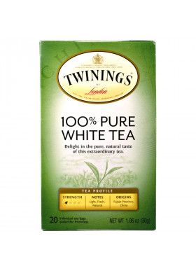 Twinings, 100% Pure White Tea, 20 Tea Bags, 1.06 oz (30 g) Each