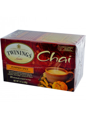 Twinings, Chai, Pumpkin Spice, 20 Tea Bags, 1.41 oz (40 g)