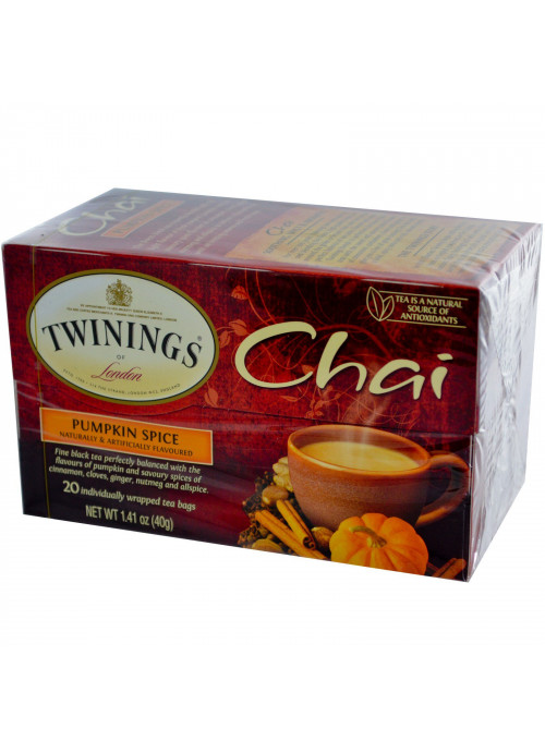 Twinings, Chai, Pumpkin Spice, 20 Tea Bags, 1.41 oz (40 g)