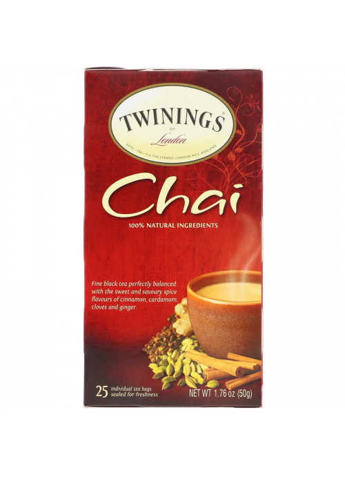 Twinings, Chai Tea, 25 Tea Bags, 1.76 oz (50 g)