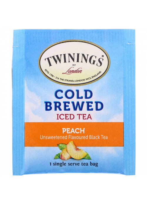 Twinings, Cold Brewed Iced Tea, Peach, 20 Tea Bags, 1.41 oz (40 g)