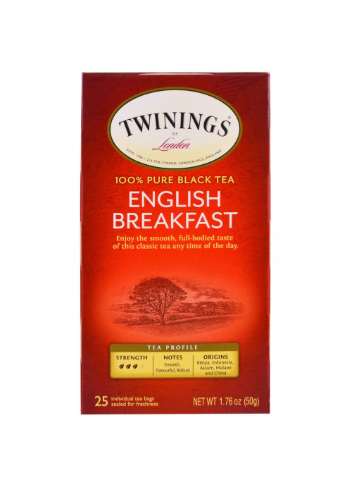 Twinings, English Breakfast Tea, 25 Individual Tea Bags, 1.76 oz (50 g)