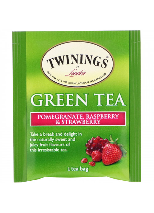 Twinings, Green Tea, Pomegranate, Raspberry & Strawberry, 20 Tea Bags, 1.06 oz (30 g)