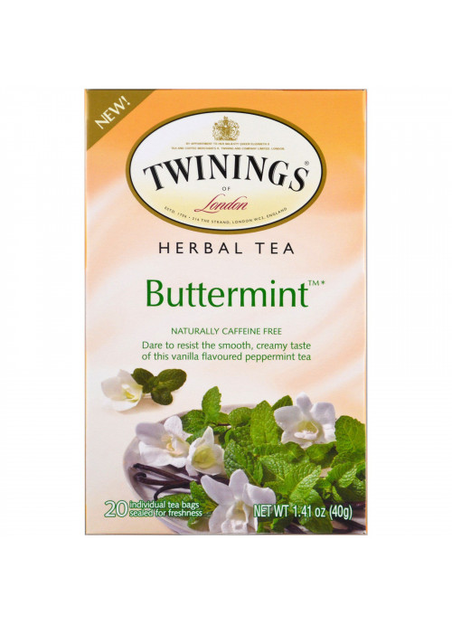 Twinings, Herbal Tea, Buttermint, Caffeine Free , 20 Individual Tea Bags, 1.41 oz (40 g)