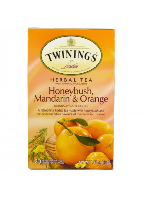 Twinings, Herbal Tea, Honeybush, Mandarin & Orange, Caffeine Free, 20 Individual Tea Bags, 1.41 oz (40 g)