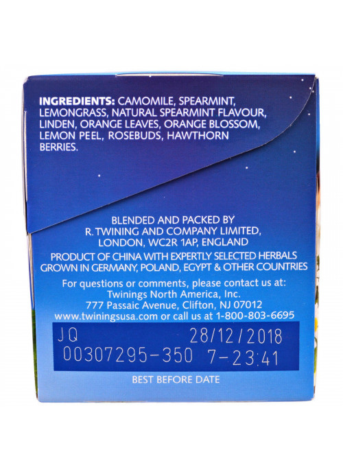 Twinings, Herbal Tea, Nightly Calm, Naturally Caffeine Free, 20 Tea Bags, 1.02 oz (29g)