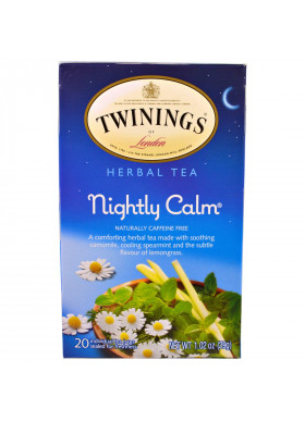 Twinings, Herbal Tea, Nightly Calm, Naturally Caffeine Free, 20 Tea Bags, 1.02 oz (29g)