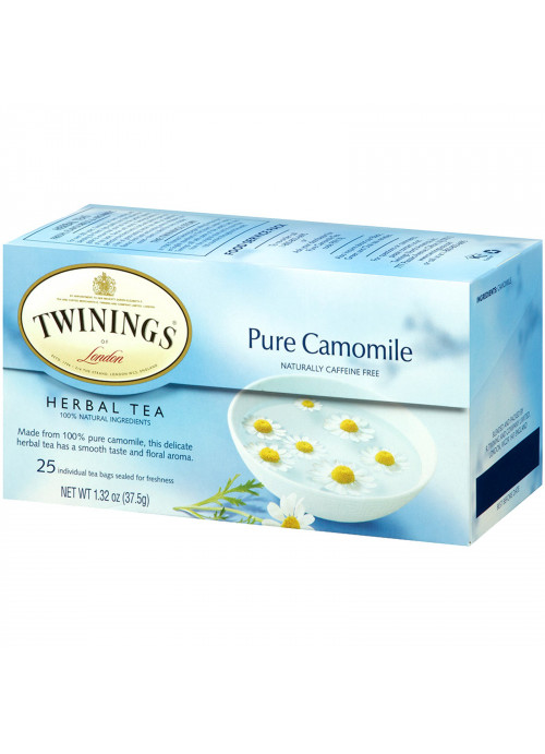 Twinings, Herbal Tea, Pure Camomile, Caffeine Free, 25 Tea Bags, 1.32 oz (37.5 g)