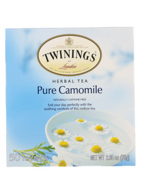 Twinings, Herbal Tea, Pure Camomile, Caffeine Free, 50 Tea Bags, 2.65 oz (75 g)