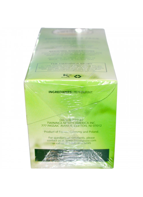 Twinings, Herbal Tea, Pure Peppermint, Caffeine Free, 25 Tea Bags, 1.76 oz (50 g)
