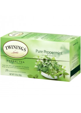 Twinings, Herbal Tea, Pure Peppermint, Caffeine Free, 25 Tea Bags, 1.76 oz (50 g)