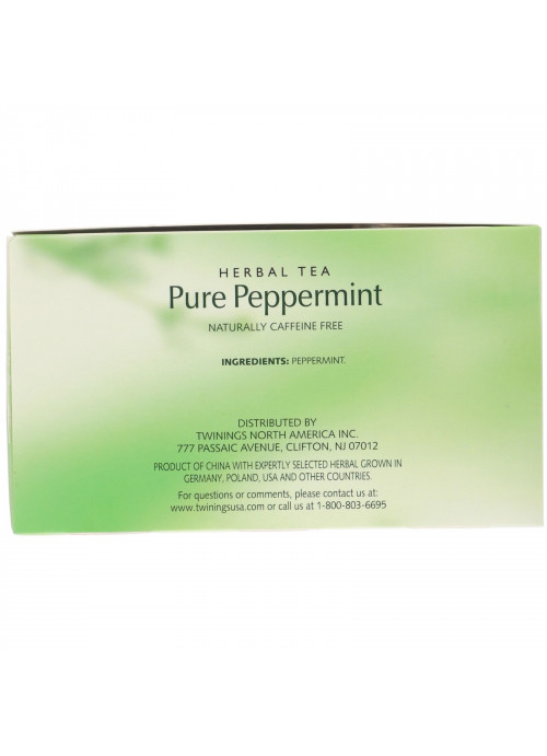 Twinings, Herbal Tea, Pure Peppermint, Caffeine Free, 50 Tea Bags, 3.53 oz (100 g)