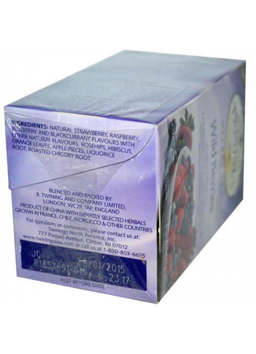 Twinings, Herbal Tea, Wild Berries, Caffeine Free, 20 Tea Bags, 1.41 oz (40 g)