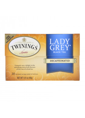 Twinings, Lady Grey Black Tea, Decaffeinated, 20 Tea Bags, 1.41 oz (40 g)