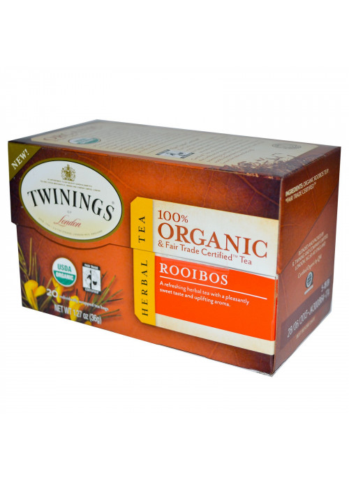 Twinings, Organic Herbal Tea, Rooibos, 20 Tea Bags, 1.27 oz (36 g)