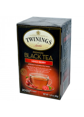 Twinings, Premium Black Tea, Mixed Berry, 20 Tea Bags, 1.41 oz (40g)