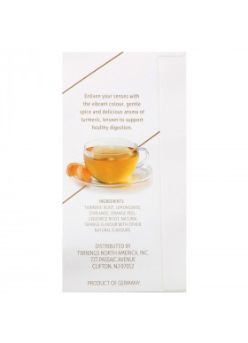 Twinings, Soothe Herbal Tea, Turmeric, Orange and Star Anise, Caffeine Free, 18 Tea Bags, 1.27 oz (36 g)