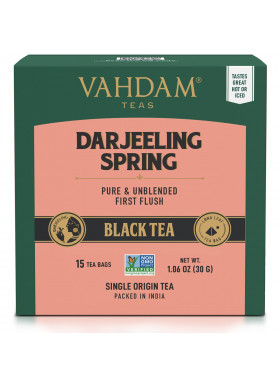 Vahdam Teas, Black Tea, Darjeeling,  15 Tea Bags, 1.06 oz (30 g)