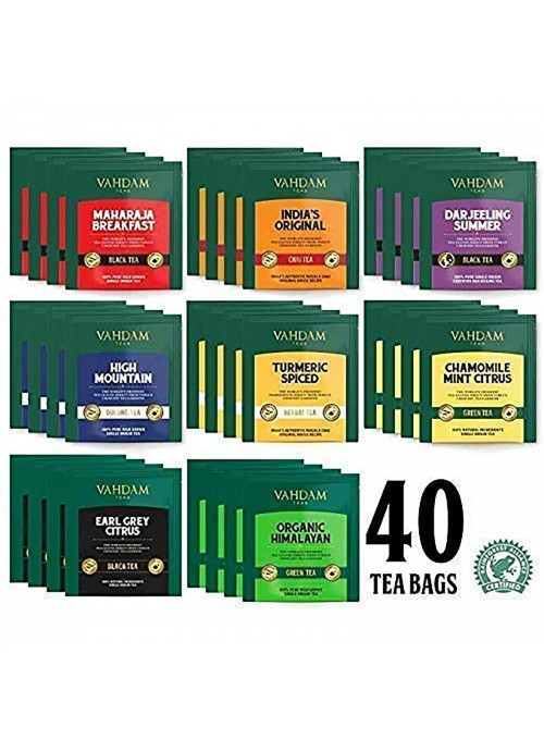 Vahdam Teas, Founder's Select, Assorted Teas, 40 Tea Bags, 2.82 oz (80 g)