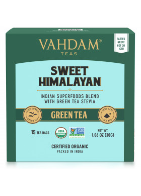 Vahdam Teas, Green Tea, Sweet Himalayan, 15 Tea Bags, 1.06 oz (30 g)