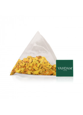 Vahdam Teas, Herbal Tea, Turmeric Ginger, Caffeine Free, 15 Infusion Bags, 1.06 oz (30 g)