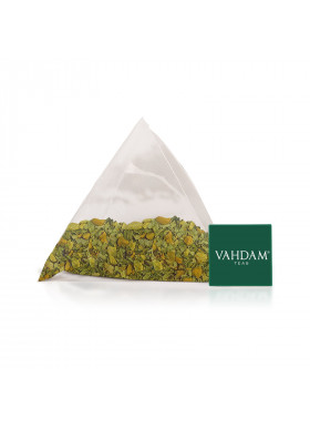 Vahdam Teas, Herbal Tea, Turmeric Moringa, Caffeine Free, 15 Infusion Bags, 1.06 oz (30 g)