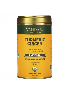 Vahdam Teas, Latte Mix, Turmeric Ginger, 3.53 oz (100 g)