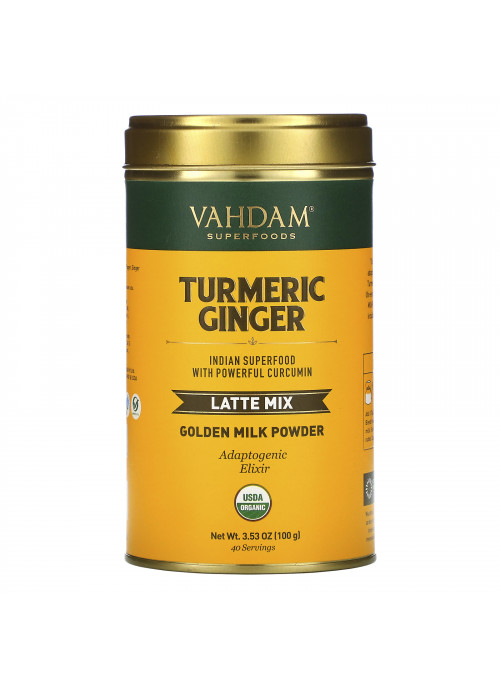 Vahdam Teas, Latte Mix, Turmeric Ginger, 3.53 oz (100 g)