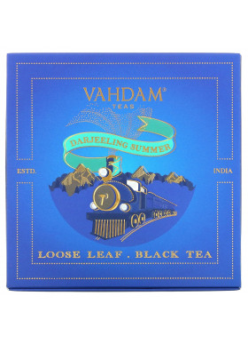 Vahdam Teas, Loose Leaf Black Tea, Darjeeling Summer Gift Set,  1 Tin Caddy