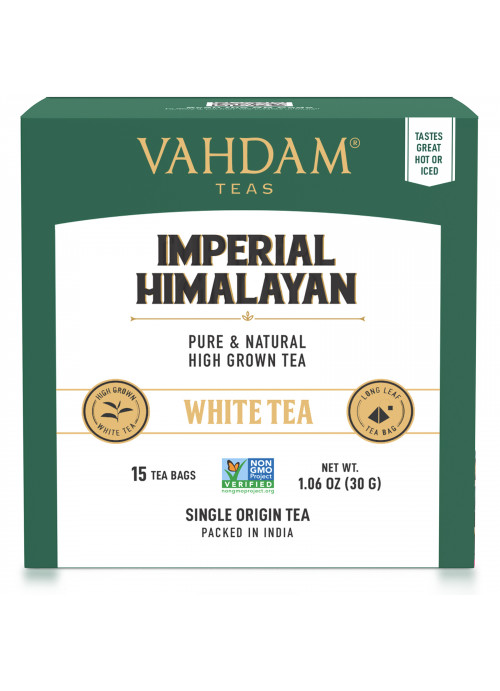 Vahdam Teas, White Tea, Imperial Himalayan, 15 Tea Bags, 1.06 oz (30 g)