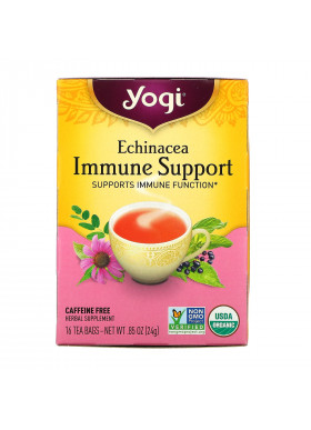 Yogi Tea, Echinacea Immune Support, Caffeine Free, 16 Tea Bags, .85 oz (24 g)