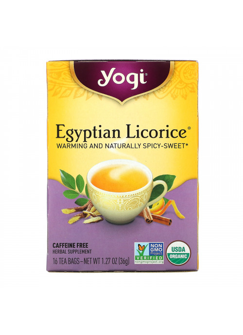 Yogi Tea, Egyptian Licorice, Caffeine Free, 16 Tea Bags, 1.27 oz (36 g)